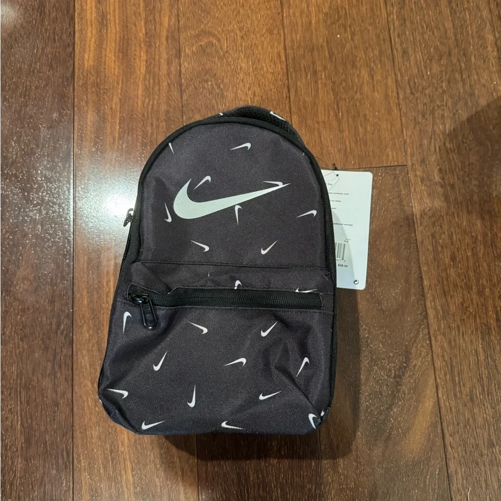 Nike Black Mini Backpack with White Swoosh Accents nwt